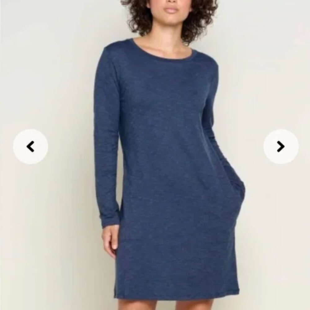 Toad&Co Windmere Long Sleeve Dress Long Sleeve Pullover Travel Organic Cotton XS